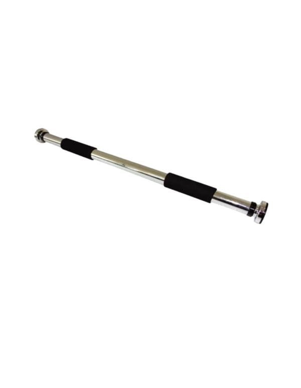 Door Gym / Pull up Bar - Silver with Black Handle - Adjustable to 150 cm