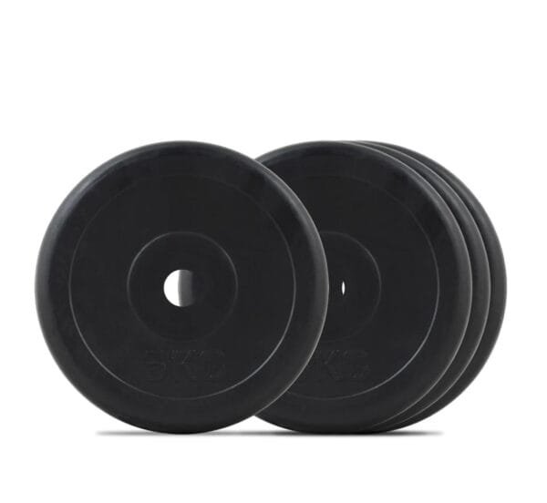 Black Rubber Coated Regular Weight Plates - Pairs - Image 2