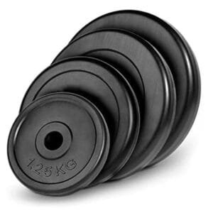 Black Rubber Coated Regular Weight Plates - Pairs