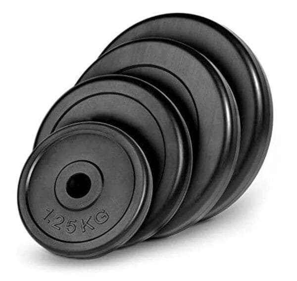 Black Rubber Coated Regular Weight Plates - Pairs