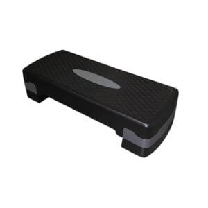 Fitness Aerobic Step Adjustable Black & Grey With 2 Levels Up